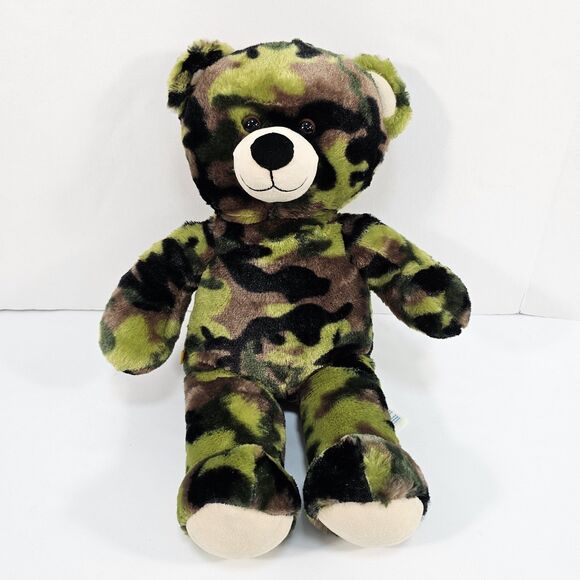 Build A Bear Workshop Military Camouflage Army Green Teddy Bear Plush Toy - Picture 1 of 7